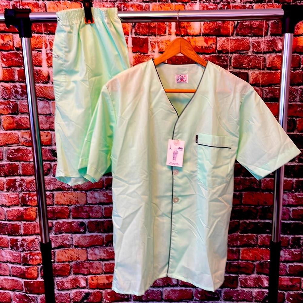 🔥 NEW NWT Vintage Lido 2 piece men pajama set brand new boxer shorts shirt pjs